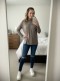 V by Very Brown Marl Ruched Detail Long Sleeved Top Size 18